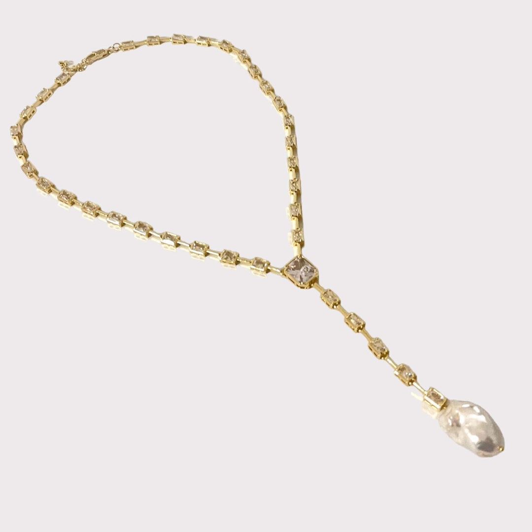 #fall23 Default Title Necklaces Mannaz Designs Mannaz Diva Gold and Zirconia Necklace 