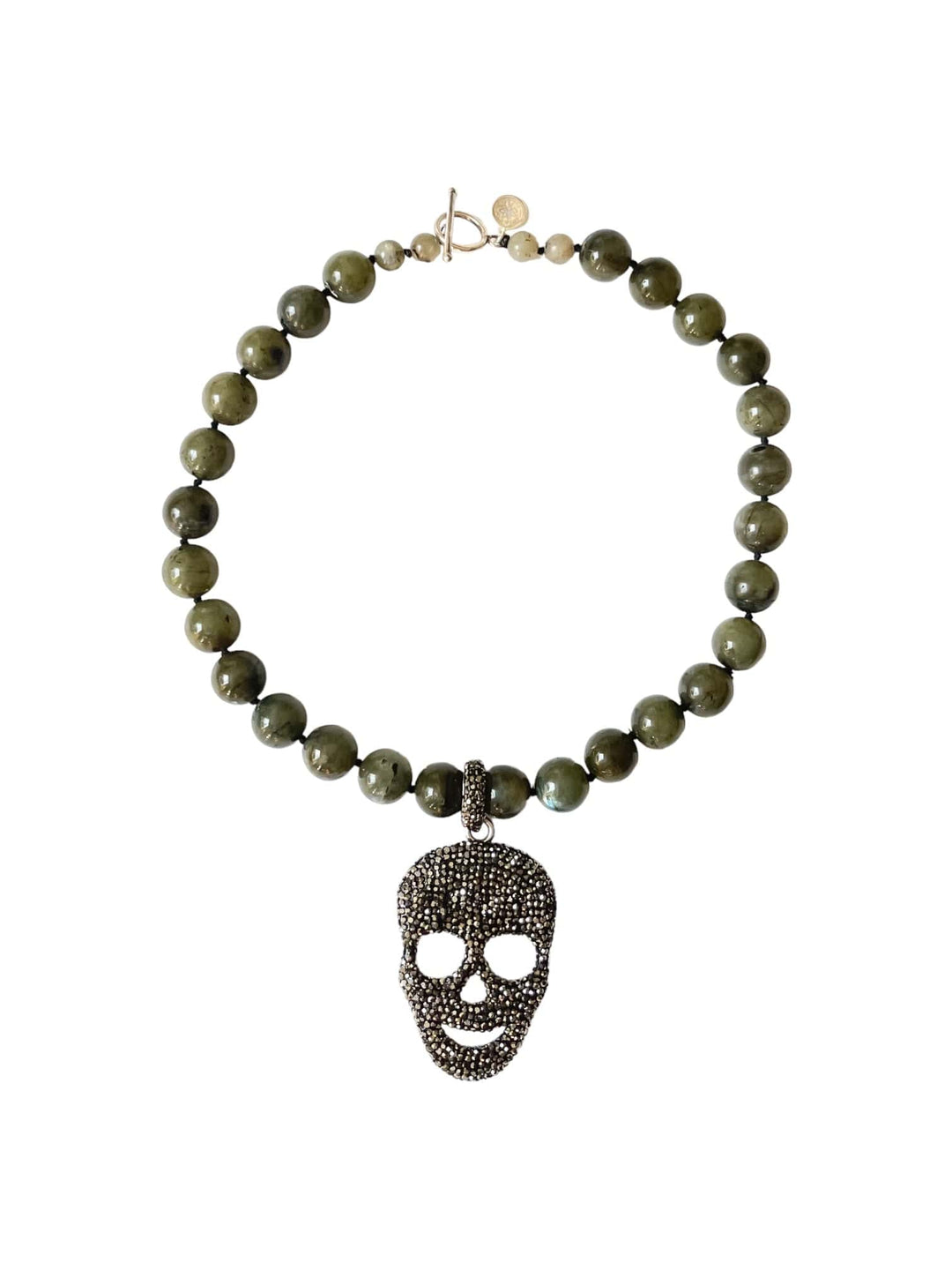 Fall, Necklace, Star Default Title Necklaces Mannaz Designs Skull Necklace in Labradorite Beads 