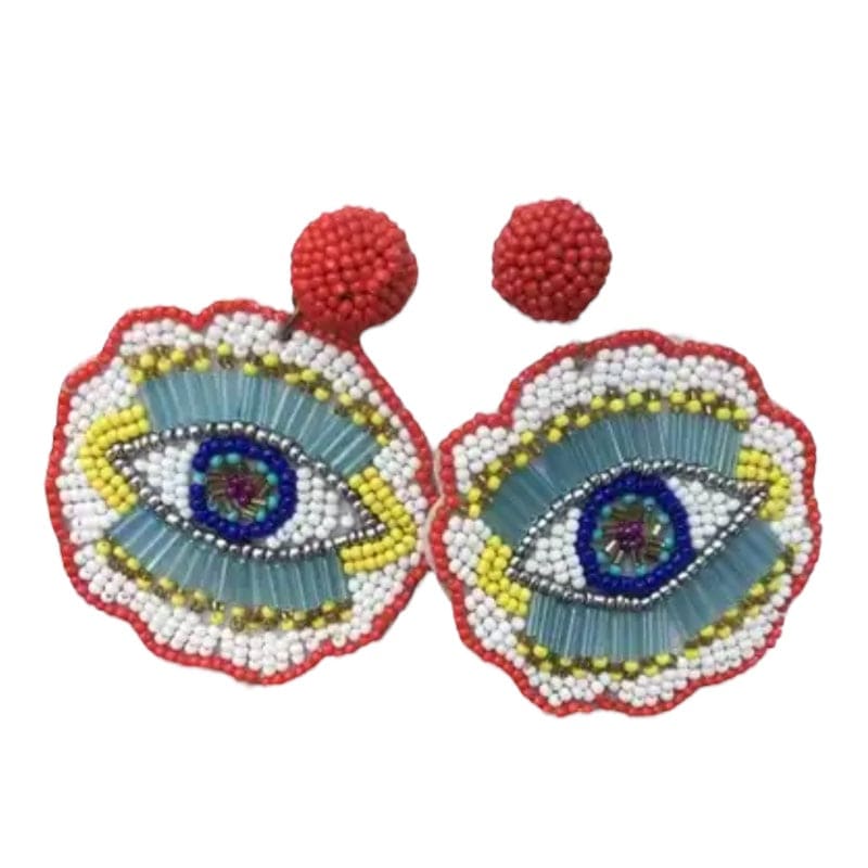 Evil eye store statement earrings