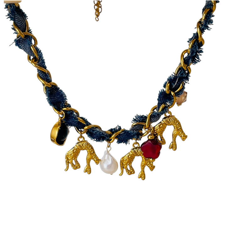 The Felline Denim Charm Necklace