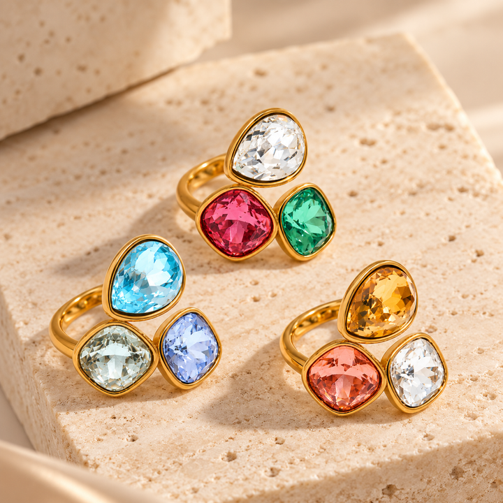 Crystal Trio Statement Ring