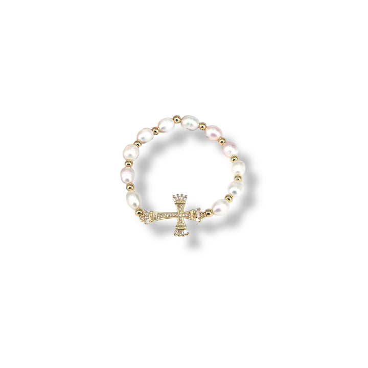 Pearl Cross Bracelet