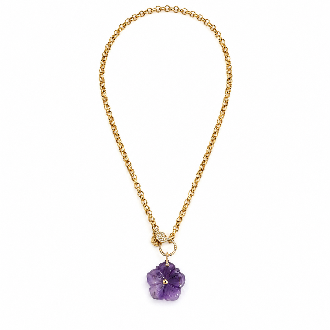 Flower Gemstone Necklace