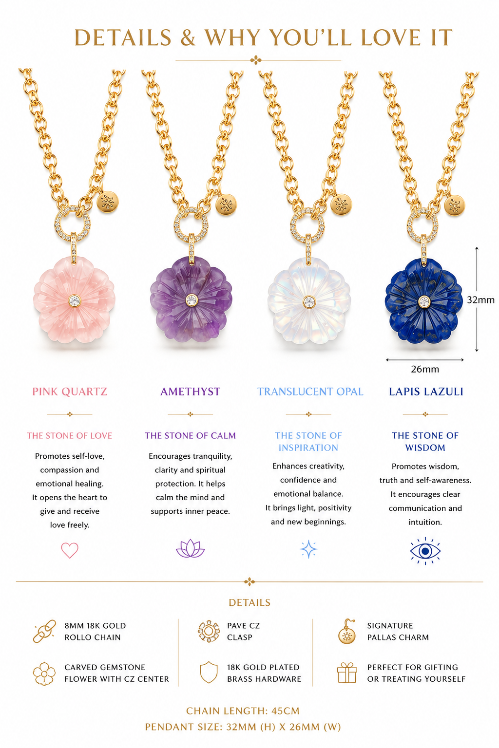 Flower Gemstone Necklace