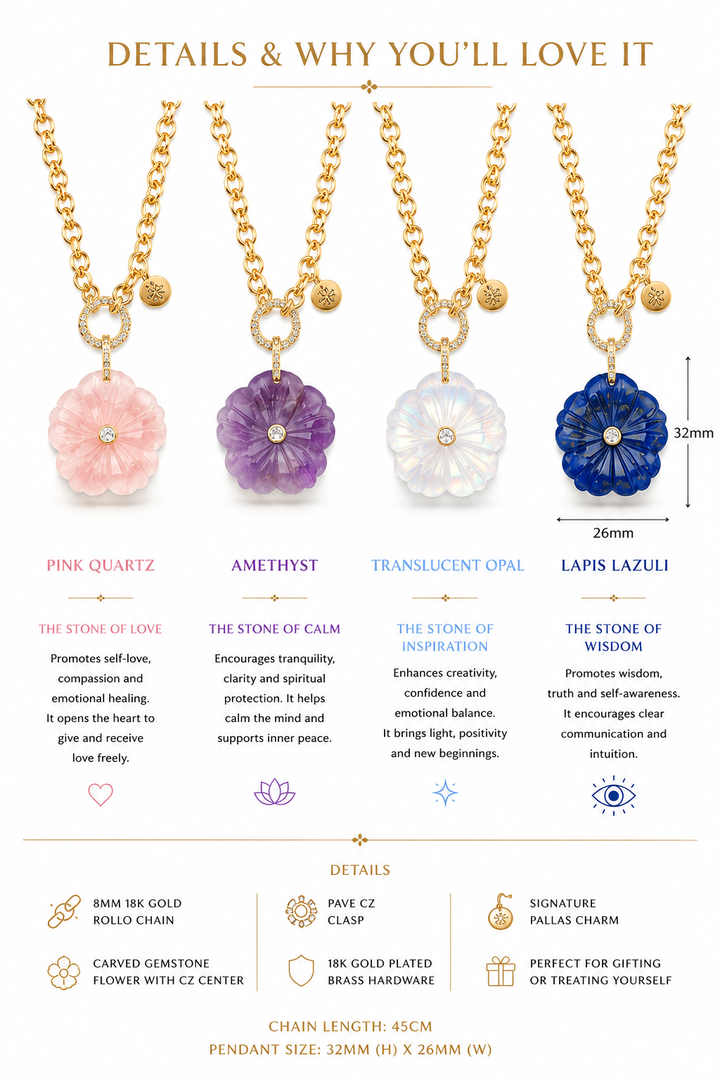 Flower Gemstone Necklace