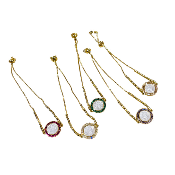 San Benedict Mother of Pearl Protection Slider Bracelet