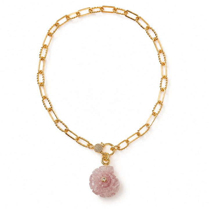 Strawberry Quartz Conch Necklace