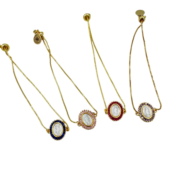 Virgen de Guadalupe Mother of Pearl Gold Bracelet