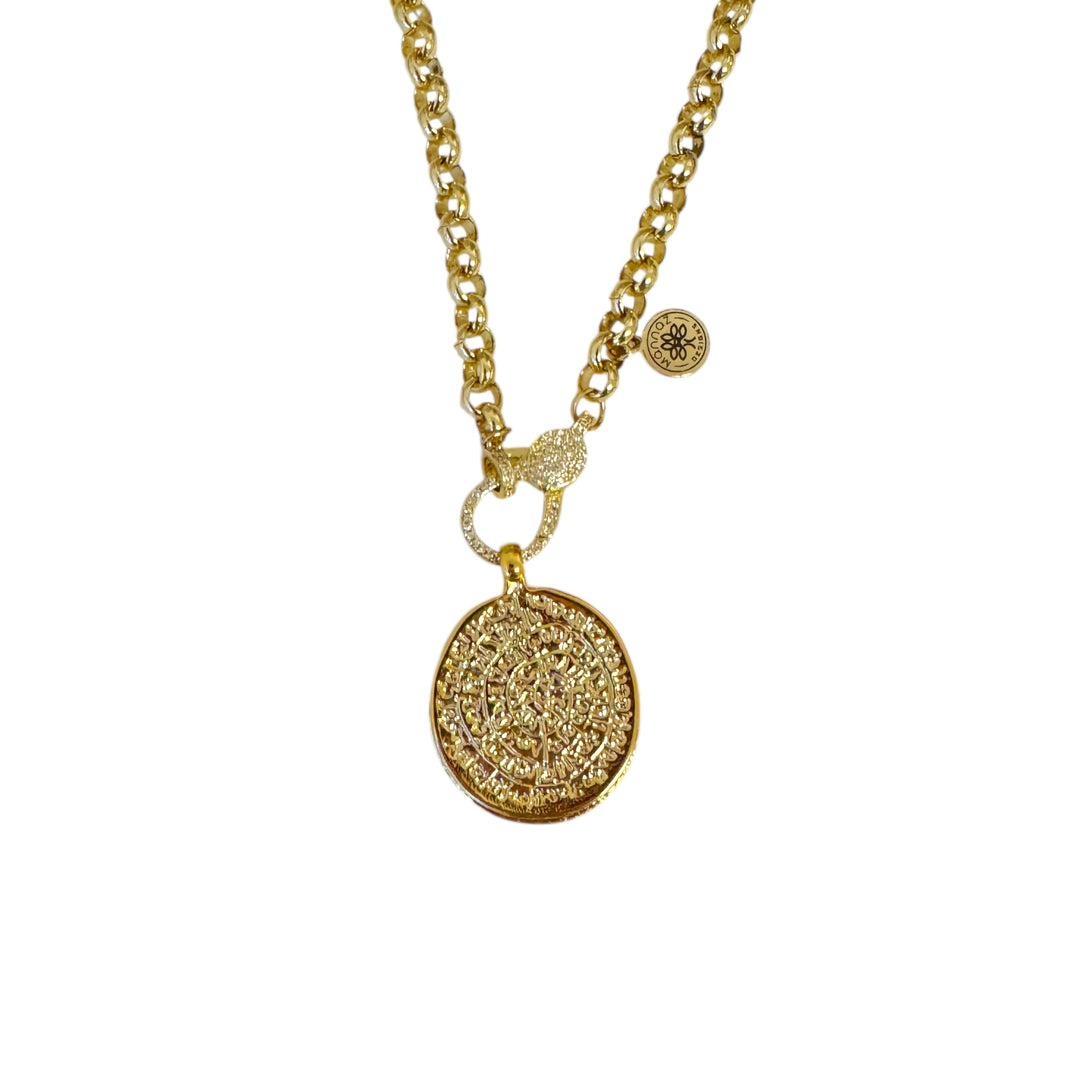Ancient Calendar Gold Necklace