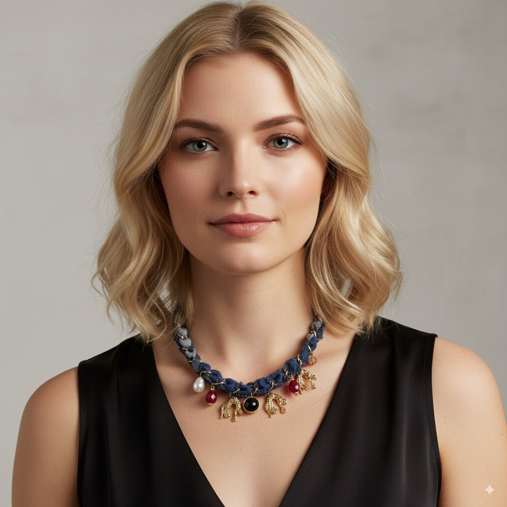 The Felline Denim Charm Necklace
