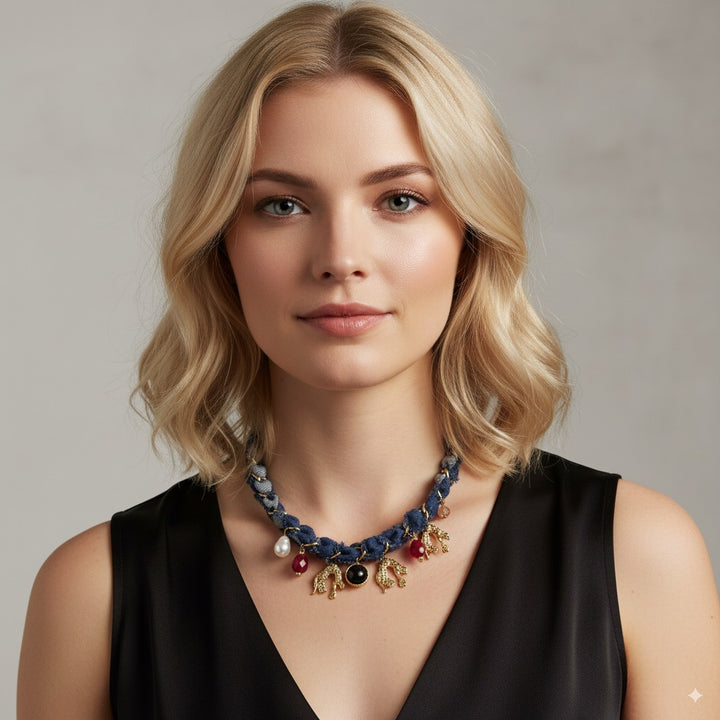 The Felline Denim Charm Necklace