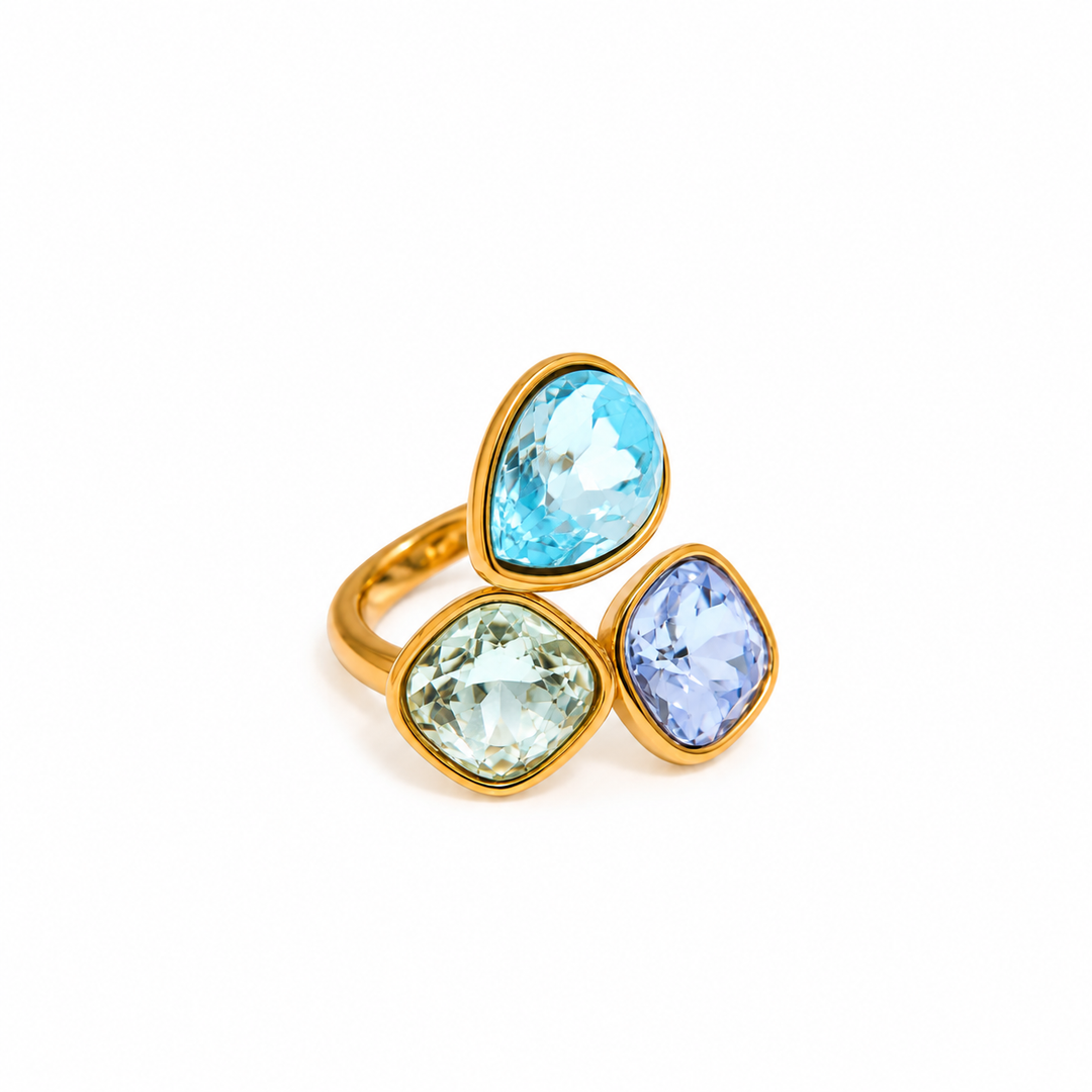 Crystal Trio Statement Ring