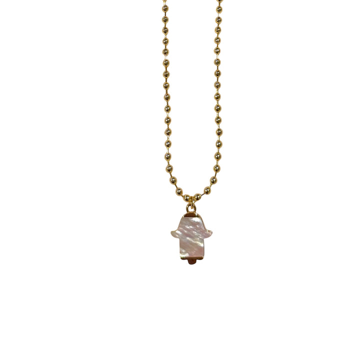 Hamsa Mother of Pearl Pendant Necklace