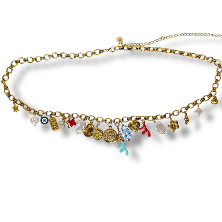 Magical Charm Belly Chain Necklace | Versatile Gold Jewelr