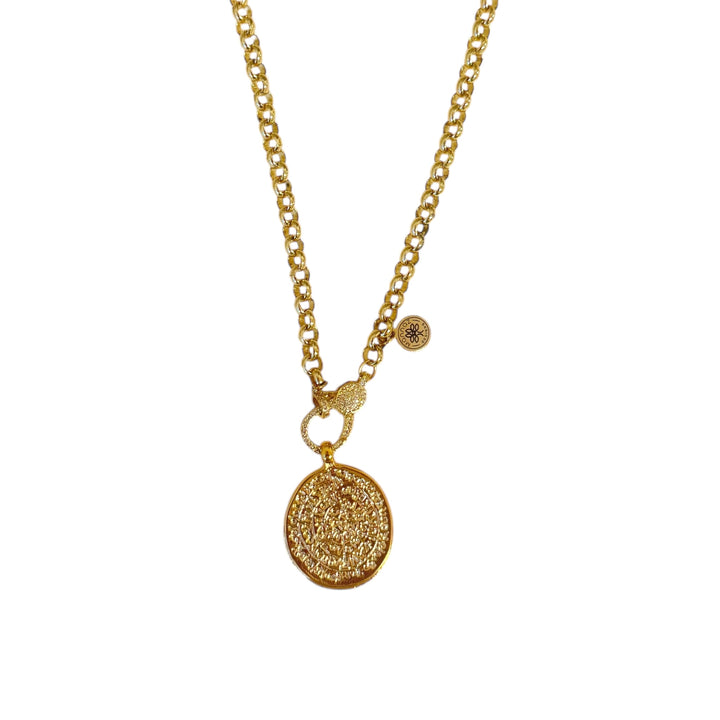 Ancient Calendar Gold Necklace