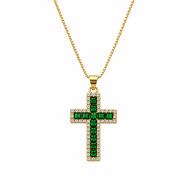 Cross Baguette Zirconia Necklace