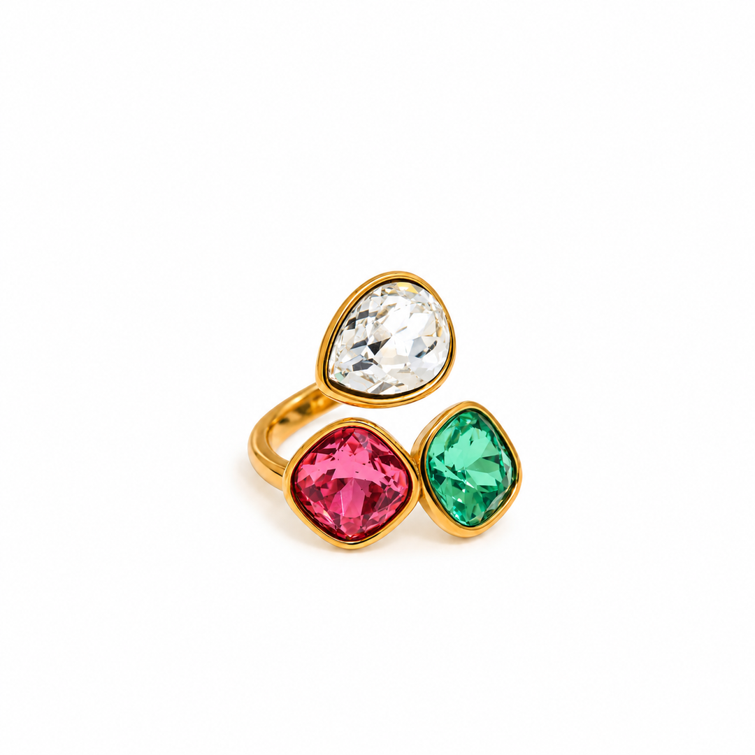 Crystal Trio Statement Ring