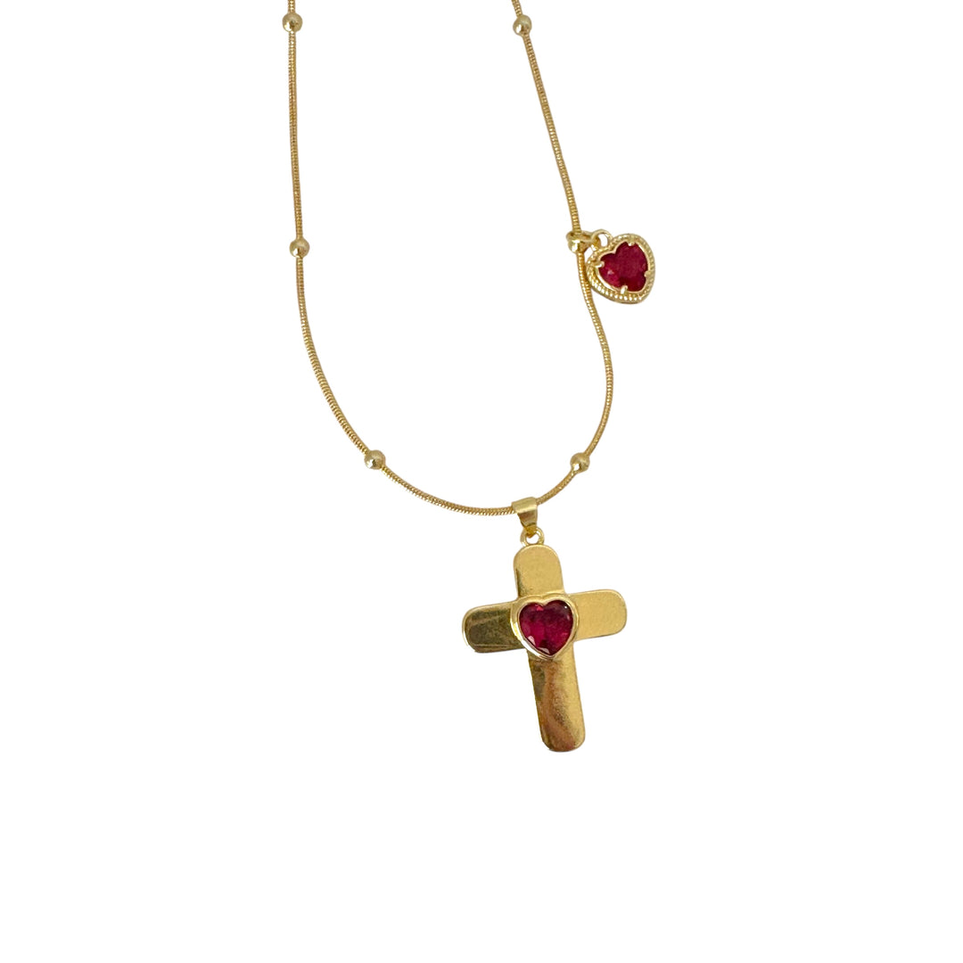 Mannaz Radiant Cross Necklace