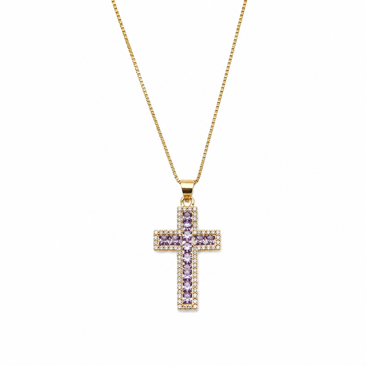 Cross Baguette Zirconia Necklace
