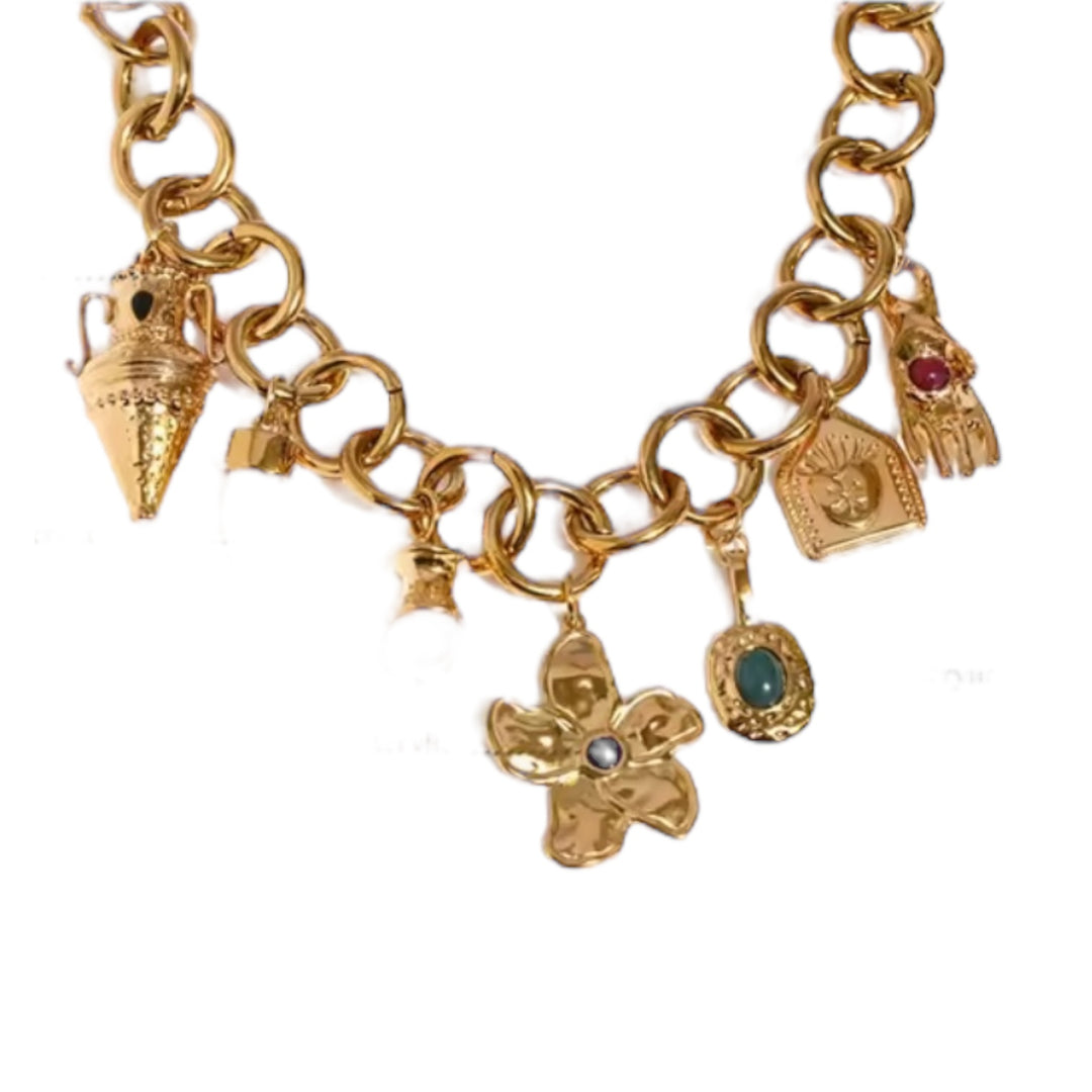 Gaia Amulet Gold Necklace