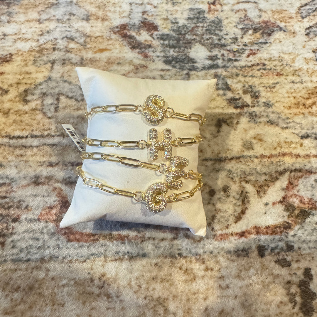 The Trendy Paper Clip Initial Balloon Bracelet