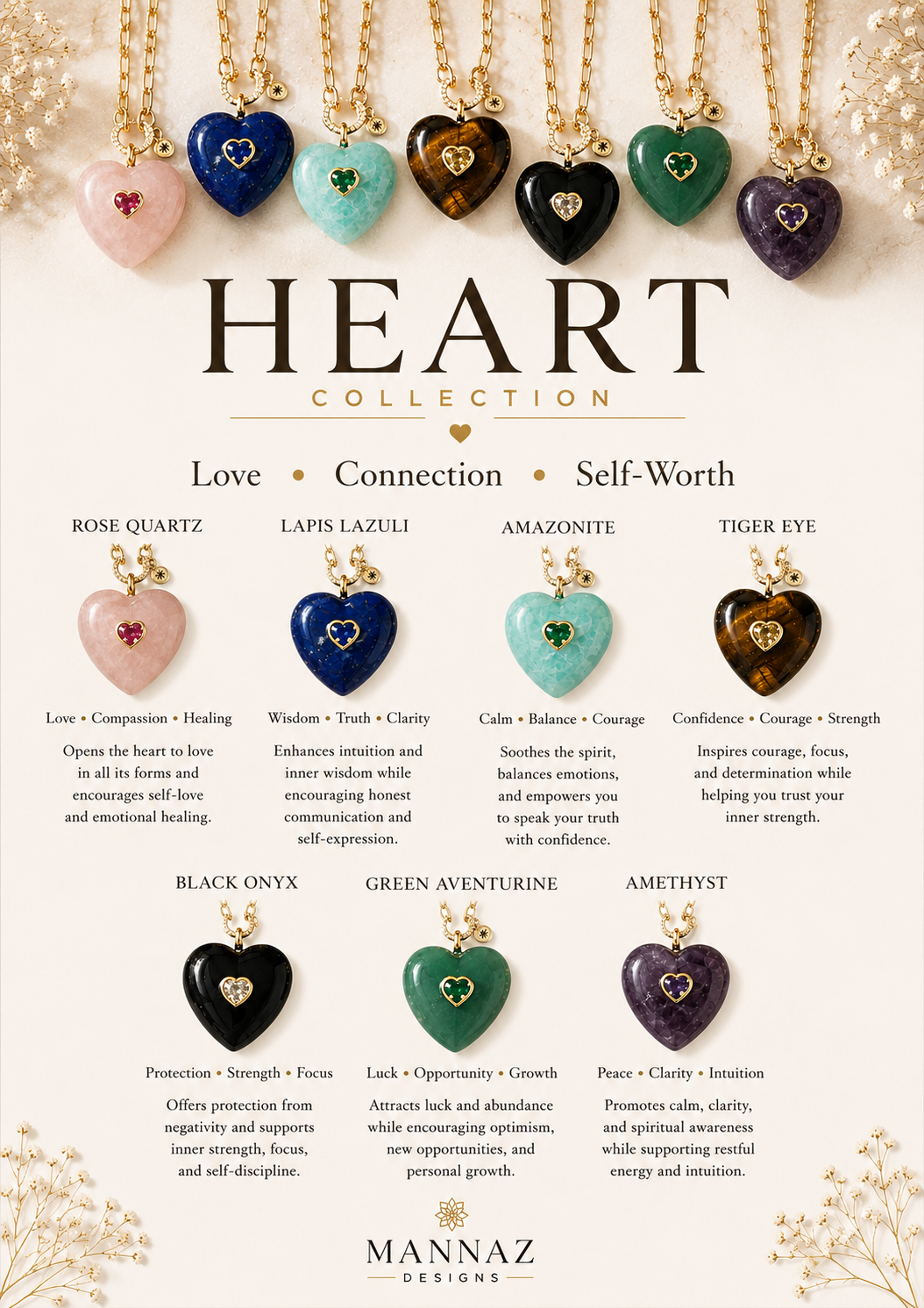 Gemstone Heart Pendant