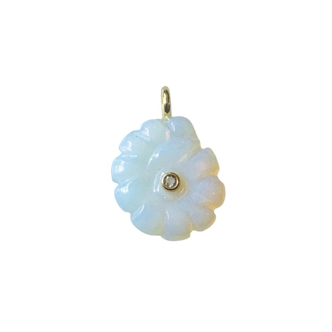 White Opal Conch Shell Pendant