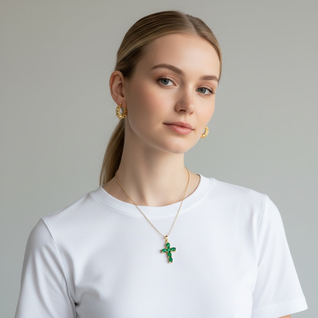 Color Cross Pendant Necklaces