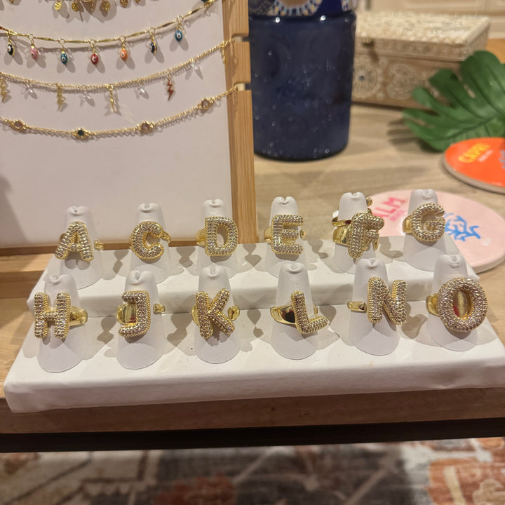 Initial Letter Gold Ring