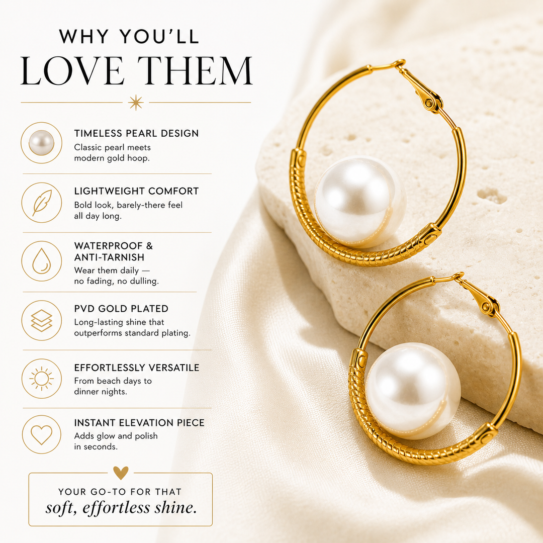 Sol Pearl Hoops