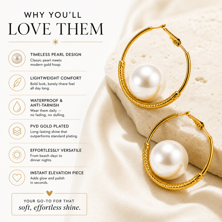 Sol Pearl Hoops