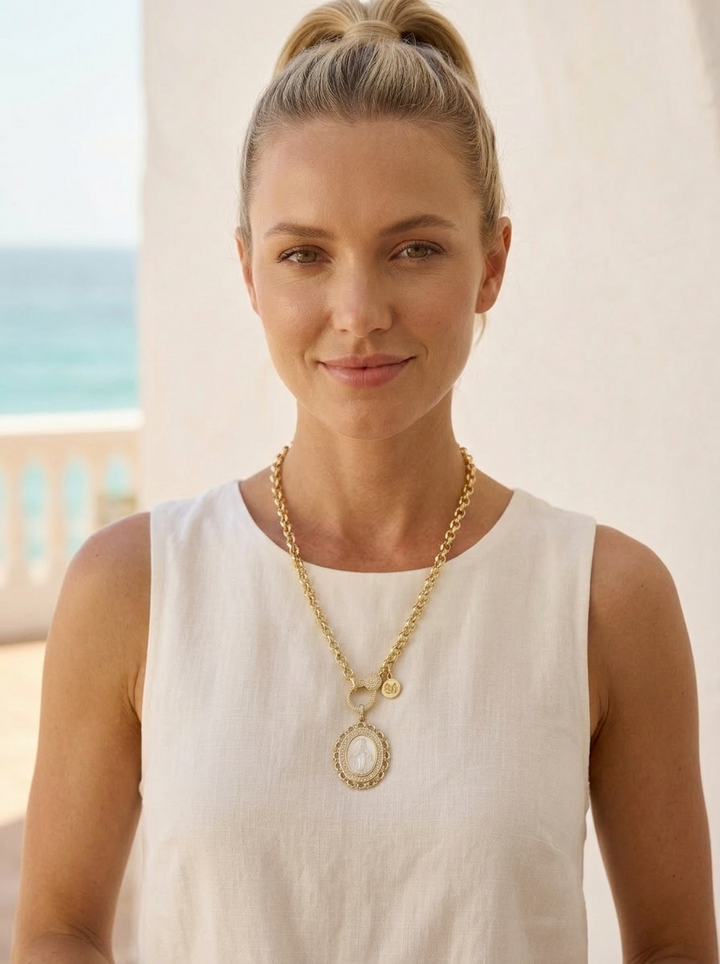 Our Lady of Grace Mother of Pearl Necklace