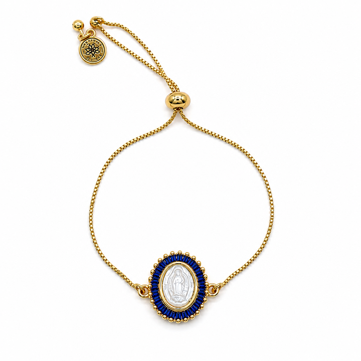 Virgen de Guadalupe Mother of Pearl Gold Bracelet