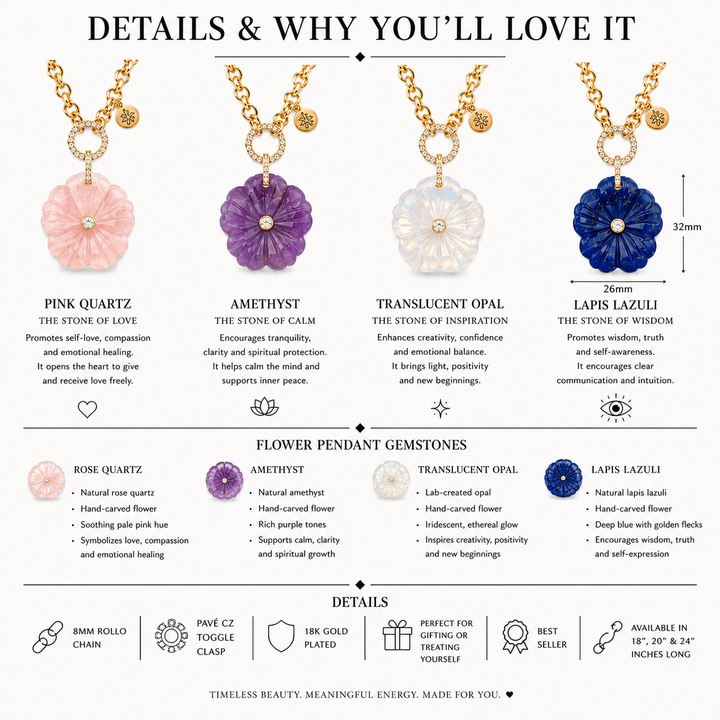 Flower Gemstone Necklace