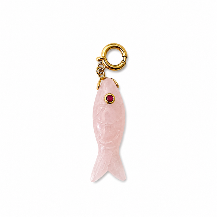 Gemstone Fish Clip-On Pendant