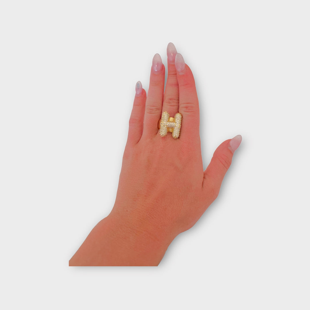 Initial Letter Gold Ring