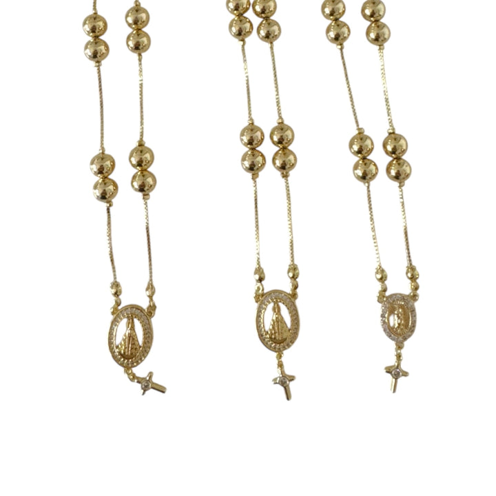 Virgencita Gold Rosary Necklace