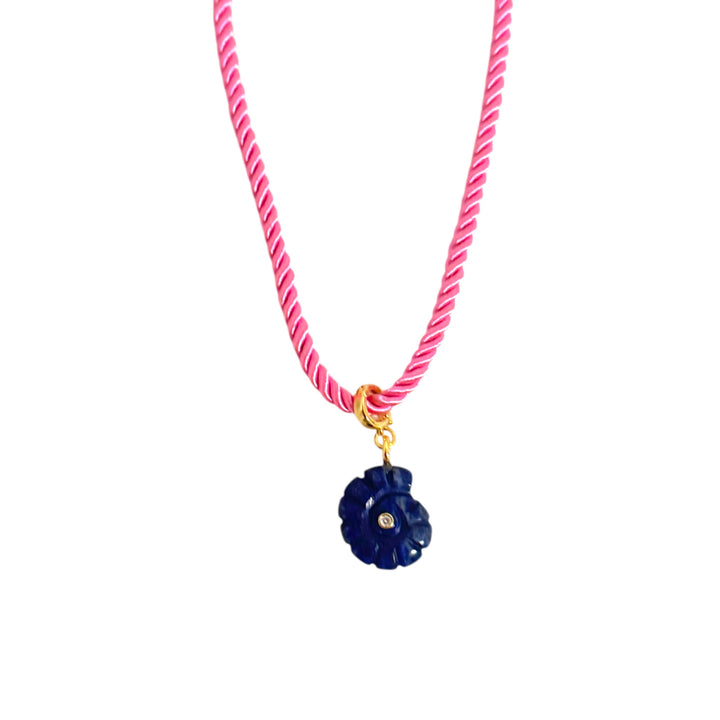 Lapis Lazuli Snail Pendant Necklace - Natural Stone Talisman