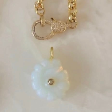 White Opal Conch Shell Pendant
