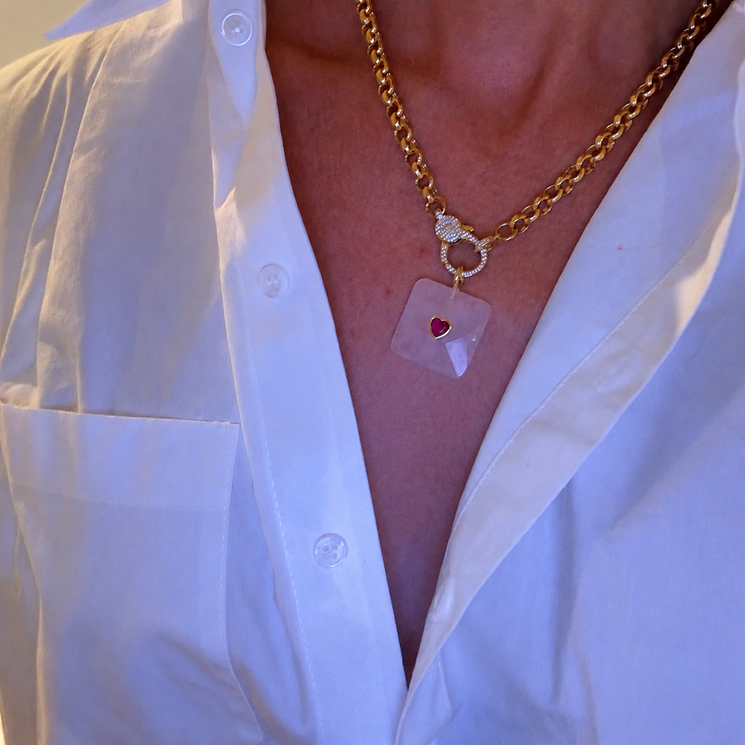 Square Gemstone Necklace