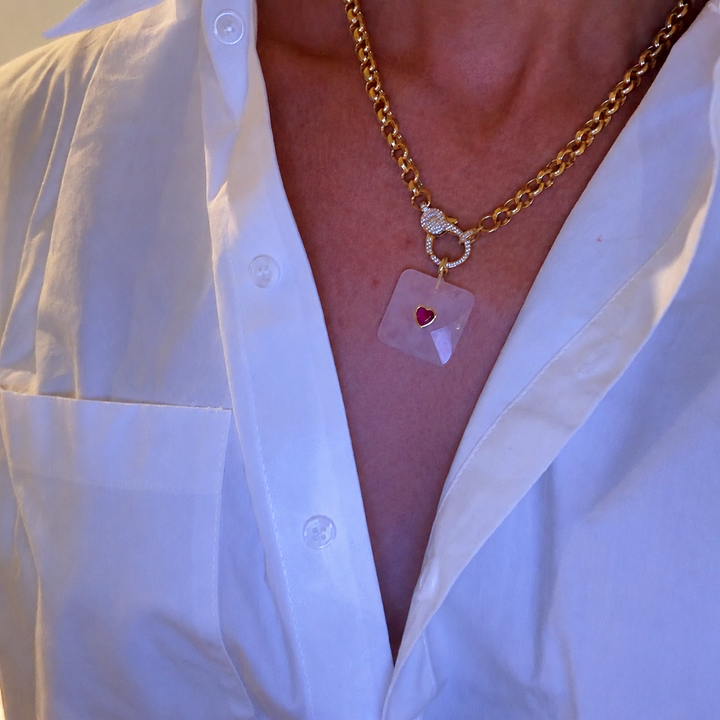 Square Gemstone Necklace