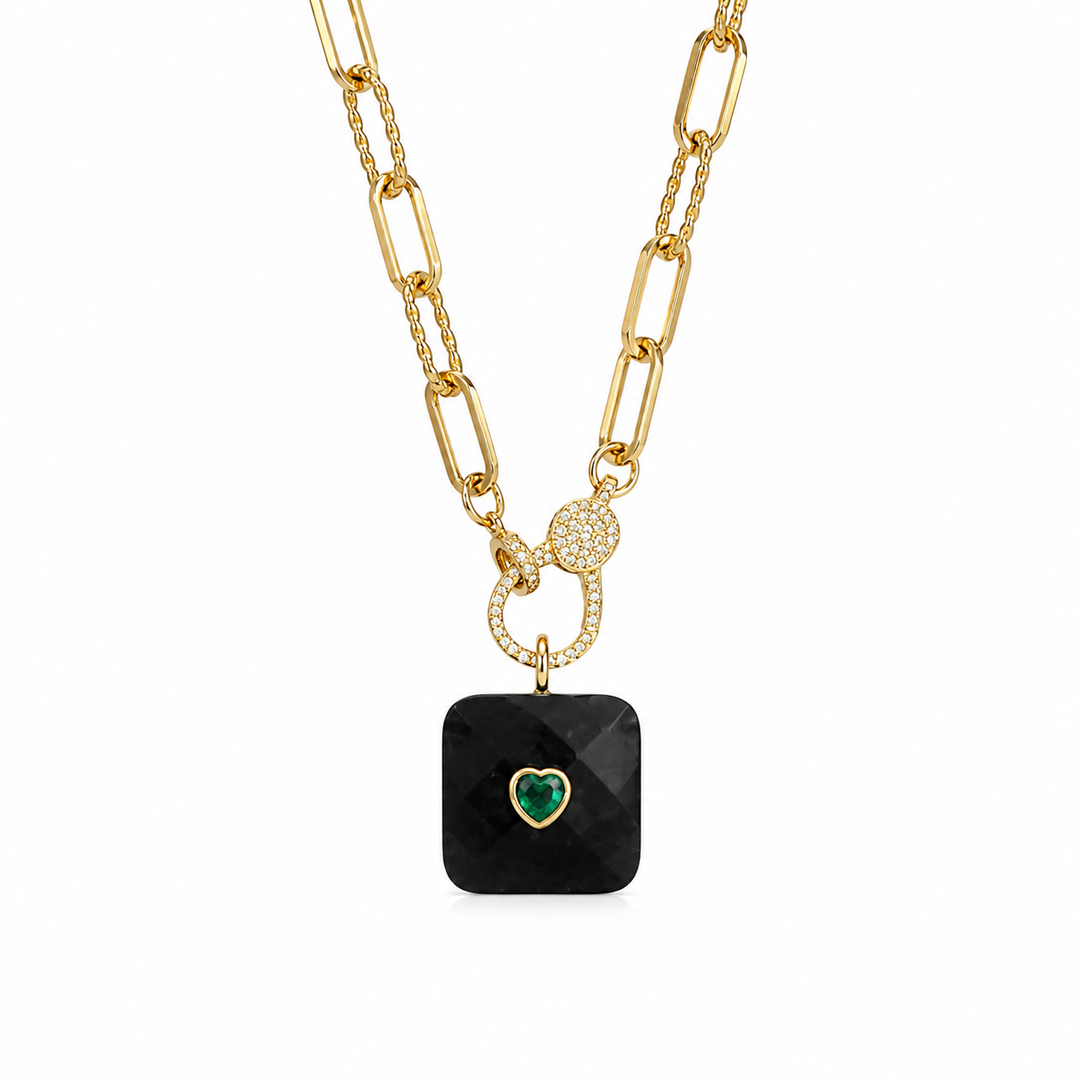 Square Gemstone Necklace