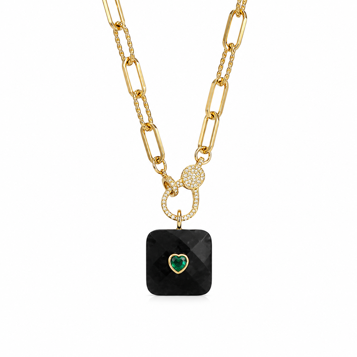 Square Gemstone Necklace