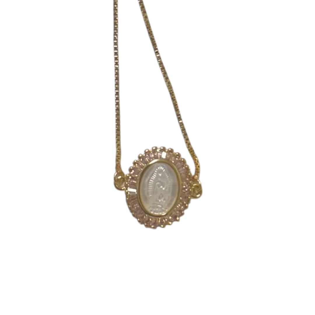 Virgen de Guadalupe Mother of Pearl Gold Bracelet