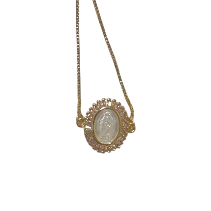 Virgen de Guadalupe Mother of Pearl Gold Bracelet