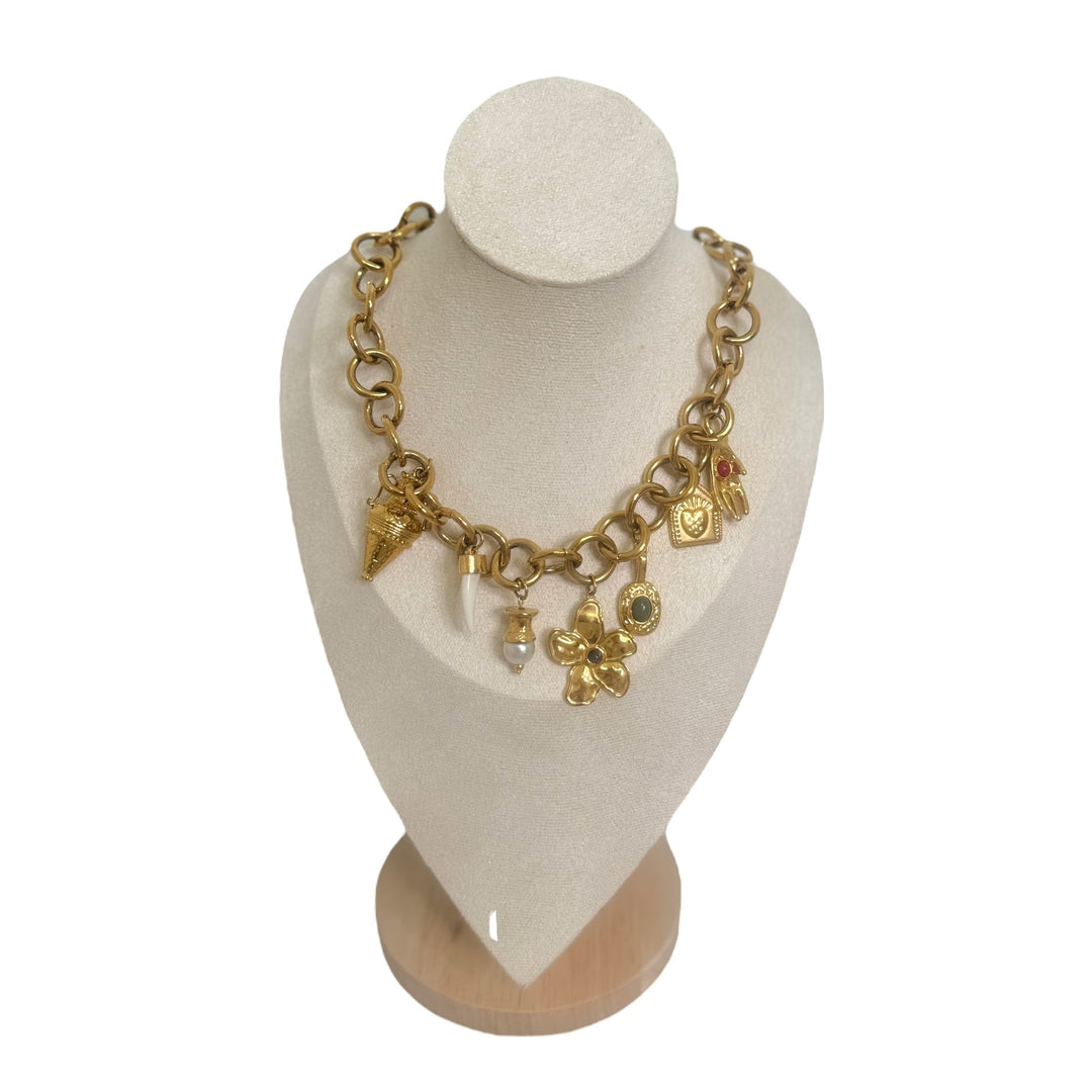 Gaia Amulet Gold Necklace