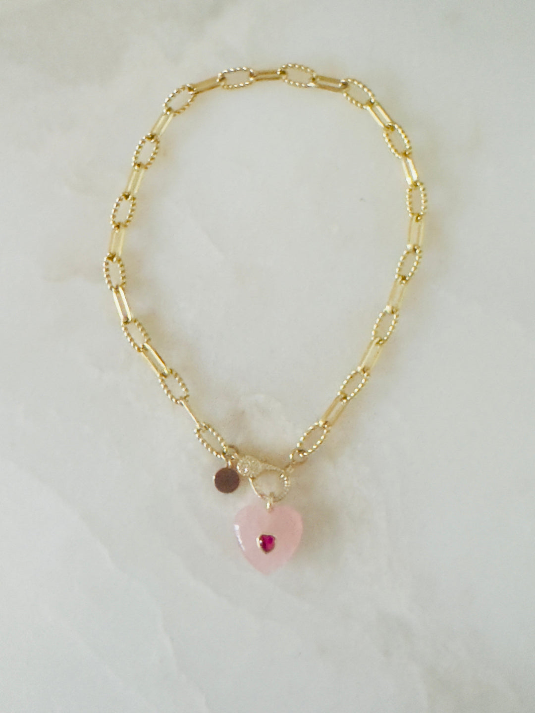 Amour Rose Quartz Heart Necklace