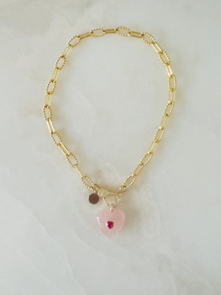 Amour Rose Quartz Heart Necklace