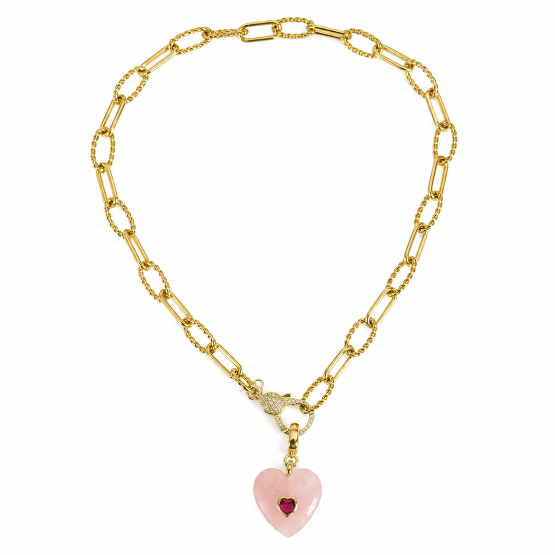 Amour Rose Quartz Heart Necklace