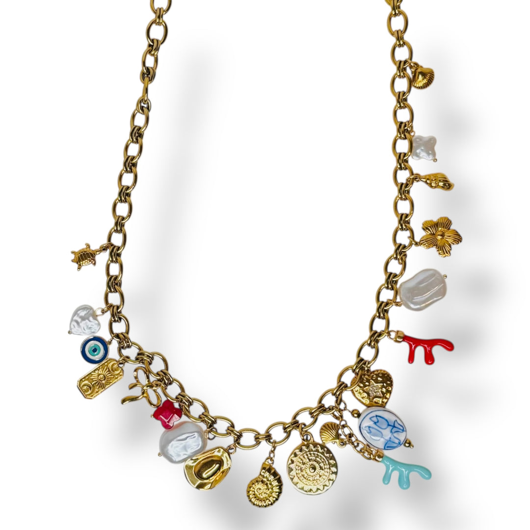 Magical Charm Belly Chain Necklace | Versatile Gold Jewelr